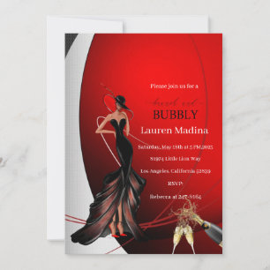 Lady in Red brunch et bulle Invitation