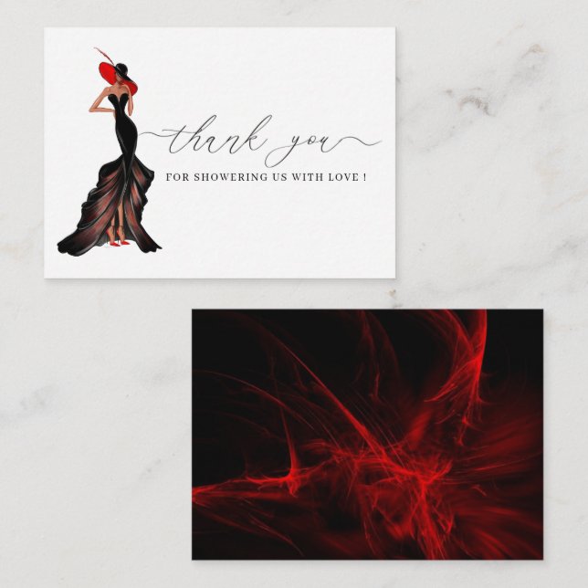 Lady in Red, carte de remerciements (Devant / Derrière)