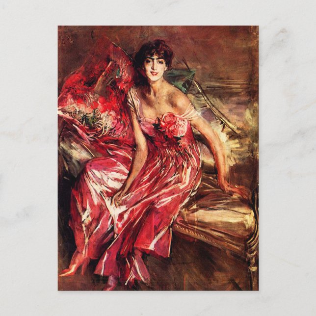 Lady in Red Postcard Postkarte (Vorderseite)