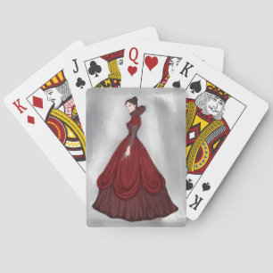 Lady in Red Poster größer Postcard Spielkarten
