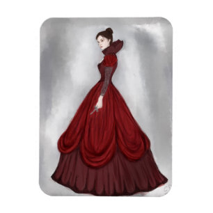 Lady in Red Poster größere Postkarte Spielkarten N Magnet
