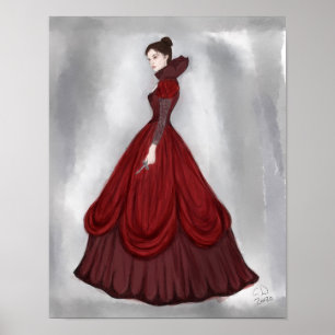 Lady In Red Poster plus grande carte postale