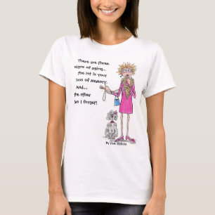 Lady in rot Alterung gut und genießen es. Skizze T-Shirt