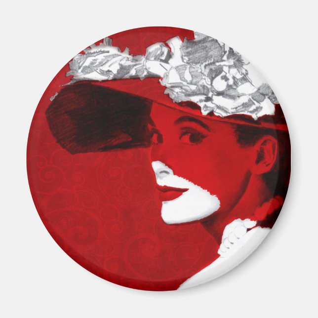 Lady in Rot Magnet (Vorne)