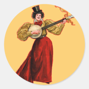 Lady in roter Aufschrift Runder Aufkleber