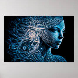 Lady in Spiralen des Lichts Poster