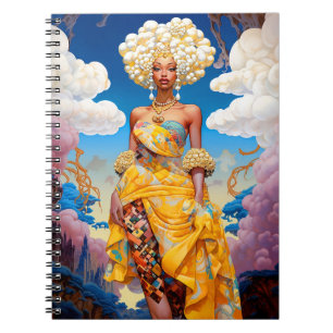 Lady in surreal World African American Art Notizblock