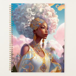 Lady in surreal World African American Art Planer