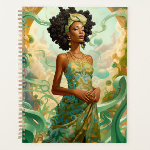 Lady in surreal World African American Art Planer