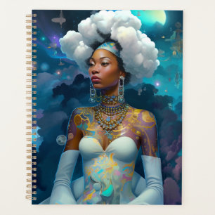 Lady in Surreal World Cosmic American Art Planer