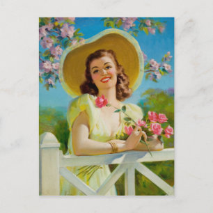 Lady In Yellow Postkarte