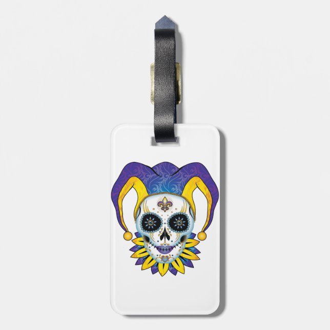 Lady Jester Skull Gepäckanhänger (Rückseite vertikal)