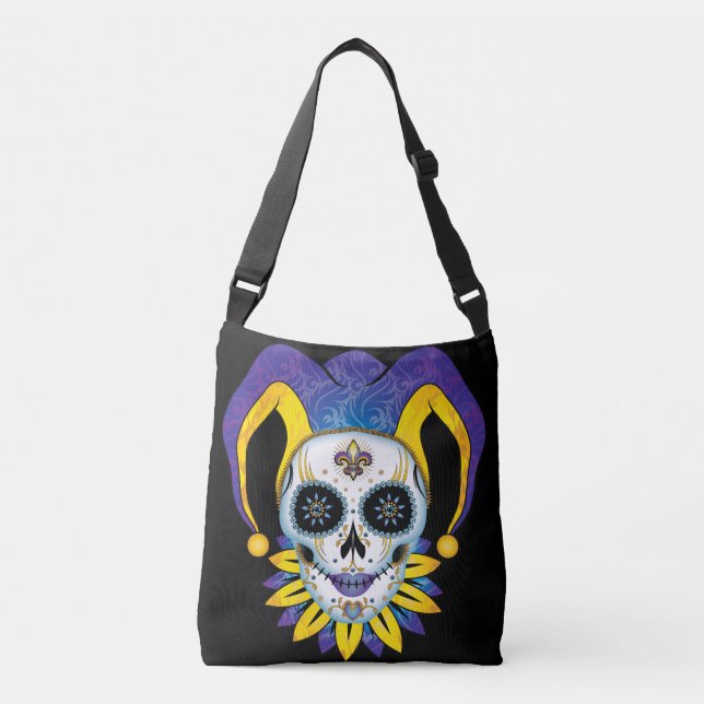 Lady Jester Skull Tragetaschen Mit Langen Trägern (Vorderseite)