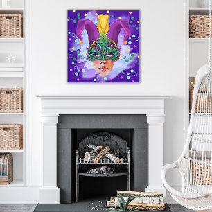 Lady Jester Square Canvas Print Leinwanddruck