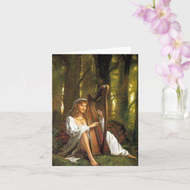 Lady Jouer une carte de harpe (Orchidée)