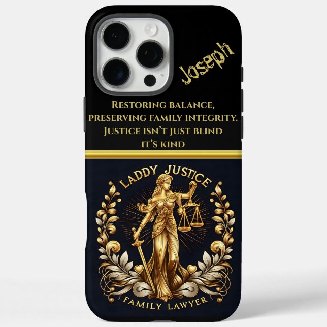 Lady Justice: Empowerment des Familienrechts iPhone 16 Pro Max Hülle (Rückseite)