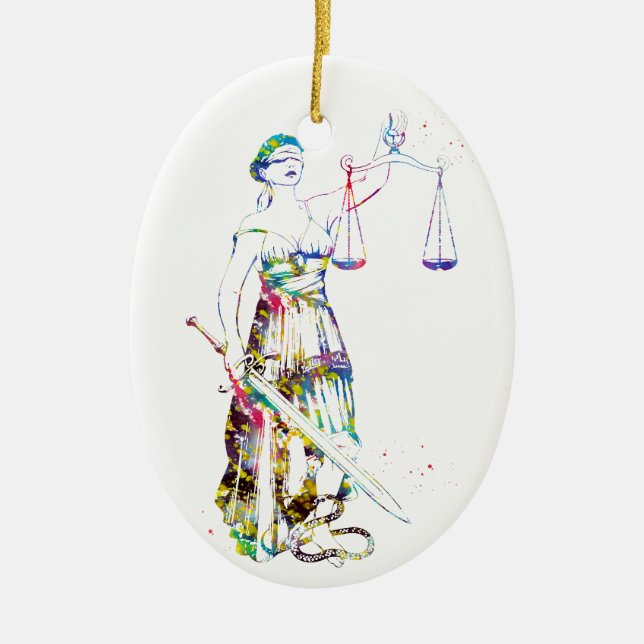 Lady Justice Keramik Ornament (Vorne)