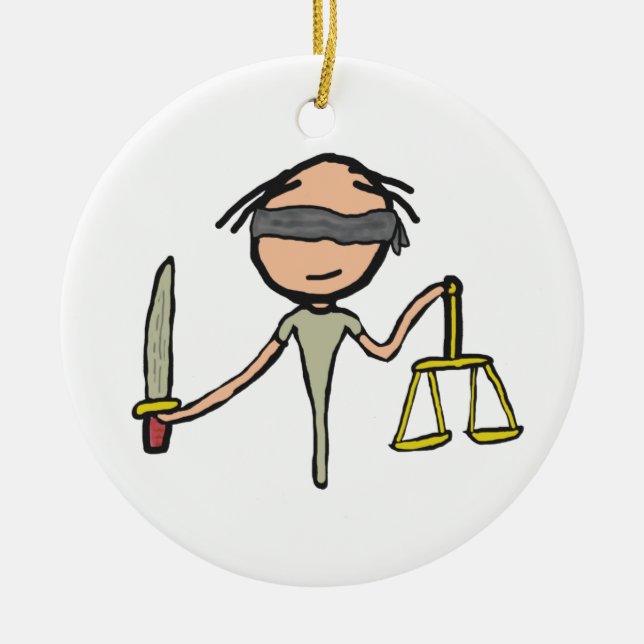 Lady Justice Keramik Ornament (Vorne)