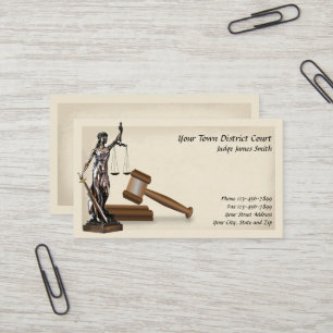 Lady Justice Lawyer Rechtsanwältin mit Juristenkar Visitenkarte
