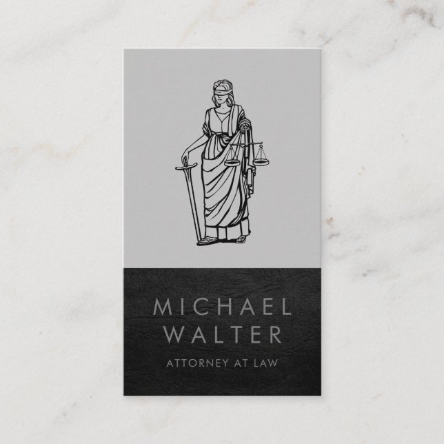 Lady Justice | Real Anwesen | Leather Trim Visitenkarte (Vorderseite)