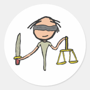 Lady Justice Runder Aufkleber