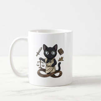 Lady Justice Schwarze Katze Anwältin Kaffeetasse