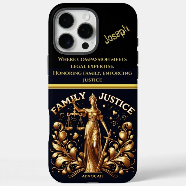 Lady Justice verkörpert Familienrecht Advocacy in  iPhone 16 Pro Max Hülle (Rückseite)