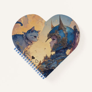 Lady Knight und ihr Noble Cat Spiral Notebook Notizbuch