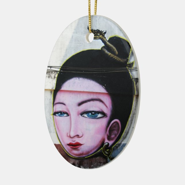 Lady Lao Graffiti Street Art Keramik Ornament (Links)