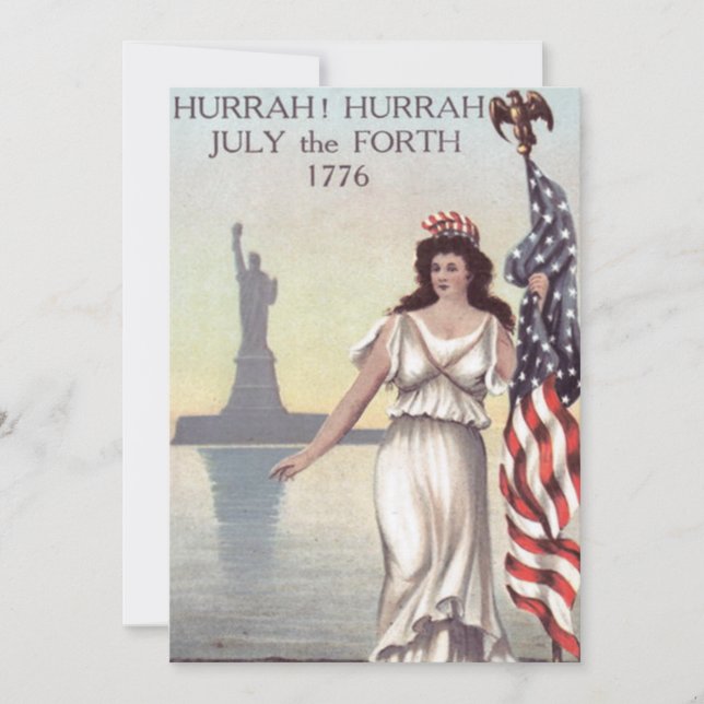 Lady Liberty American Flag Statue of Liberty Einladung (Vorderseite)