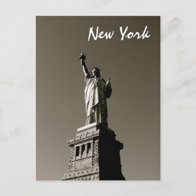 Lady Liberty (B&W) Postkarte (Vorderseite)