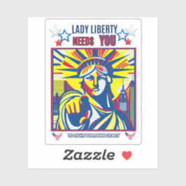 Lady Liberty braucht dich! Weißer BG-Kampf gegen O Aufkleber