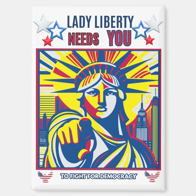 Lady Liberty braucht dich! Weißer BG-Kampf gegen O Magnet (Vorderseite)