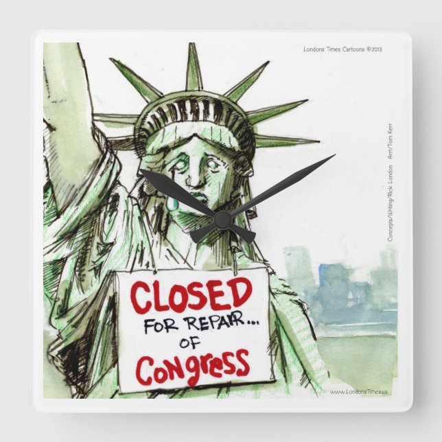 Lady Liberty Cries vor der Uhr am Kongress (Vorderseite)