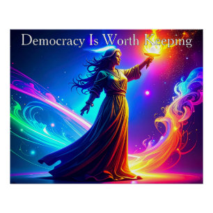 Lady Liberty Demokratie ist es wert, bewahrt zu we Poster