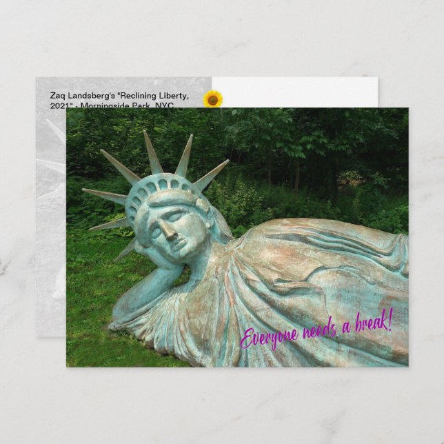 Lady Liberty fait une pause - carte postale H (Devant / Derrière)