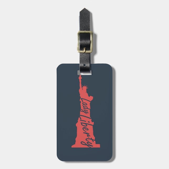 Lady Liberty Gepäcktag Gepäckanhänger (Vorderseite vertikal)