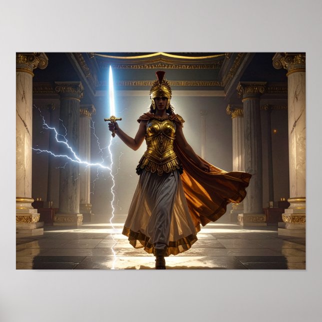 Lady Liberty Goddess Athena Warrior USA Democracy Poster (Vorne)