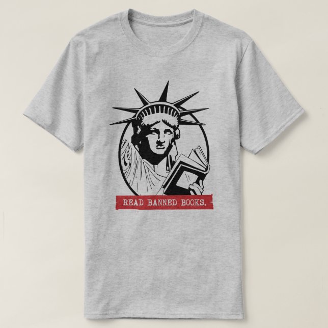 Lady Liberty las verbotene Bücher T-Shirt (Design vorne)