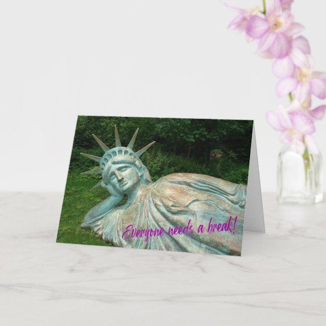 Lady Liberty macht eine Pause. NYC - H-Karte Karte (Orchidee)