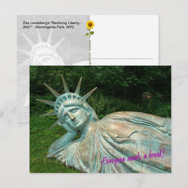 Lady Liberty macht Pause - H Postkarte (Vorne/Hinten)