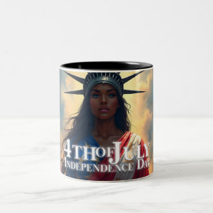 Lady Liberty neu interpretiert – Ein neues Gesicht Zweifarbige Tasse