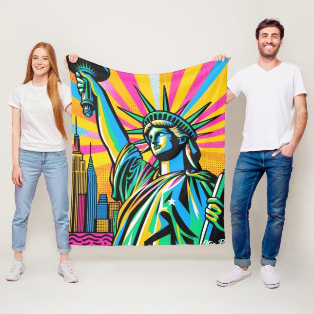 LADY LIBERTY-NYC GROOVE 3 FLEECEDECKE (Beispiel)