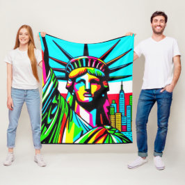LADY LIBERTY-NYC GROOVE FLEECEDECKE