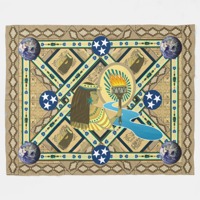 "Lady Liberty of the Nile" Art Fleece Blanket (Vorderseite (Horizontal))