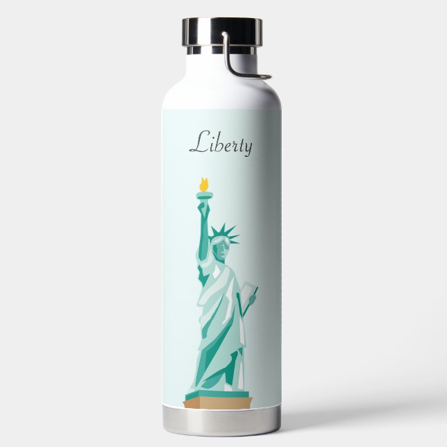Lady Liberty on Light Sky Blue Trinkflasche (links)