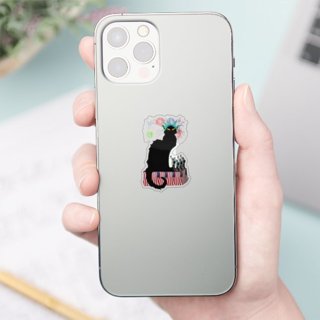 Lady Liberty - Patriotic Le Chat Noir Aufkleber (Telefon)