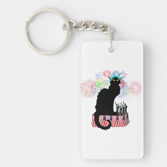 Lady Liberty - Patriotic Le Chat Noir Schlüsselanhänger (Vorderseite)