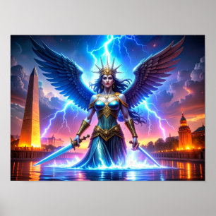 Lady Liberty Pro-Demokratie USA Wertvolle Kunst Poster