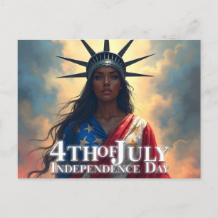 Lady Liberty Reimagined - Ein neues Gesicht der Fr Feiertagspostkarte